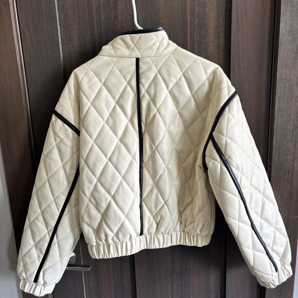 Avec Les Filles Diamond Quilted Bomber Jacket-  size large - Picture 2 of 5